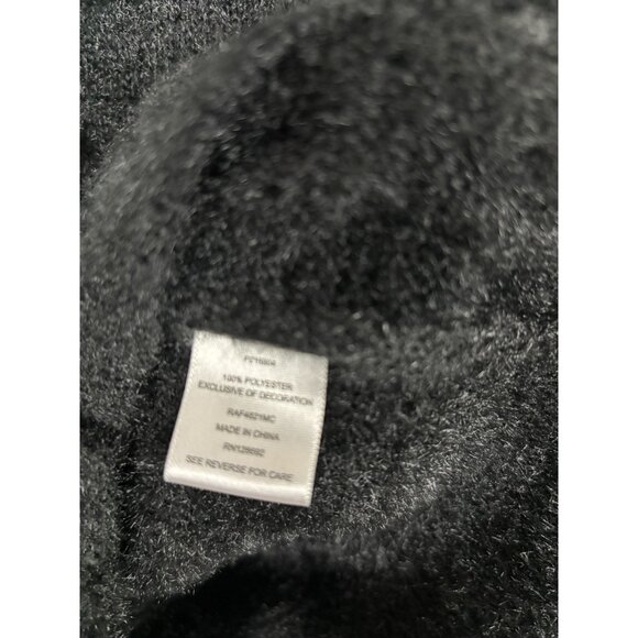 Madden Girl Women's Black Fuzzy Sweater With Flower Buttons M NWT's. - Picture 7 of 8